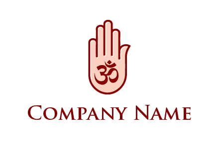 om symbol in hand logo