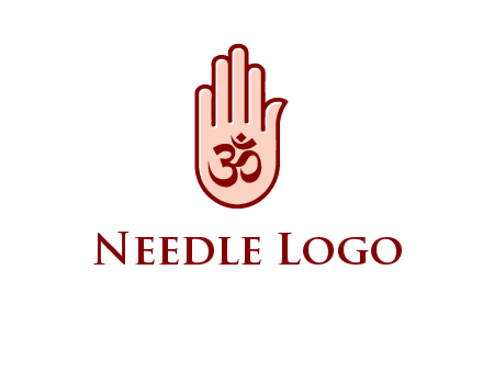 om symbol in hand logo