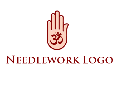 om symbol in hand logo