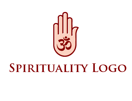 om symbol in hand logo