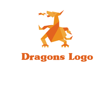 origami dragon logo