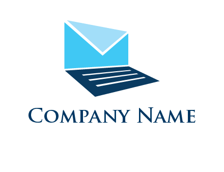 letter on laptop screen logo