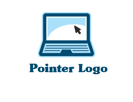 laptop with pointer computer logo