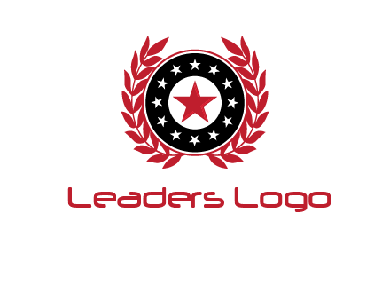 stars, leaves and circle security logo