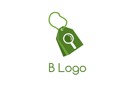 shopping tag logo with search icon