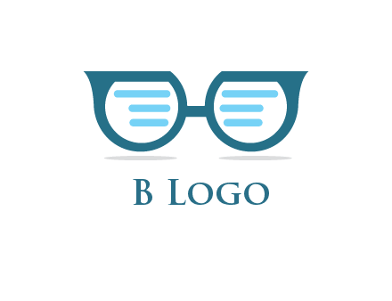 text in glasses logo