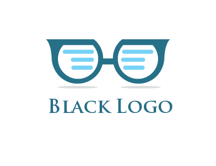 text in glasses logo