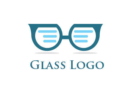 text in glasses logo