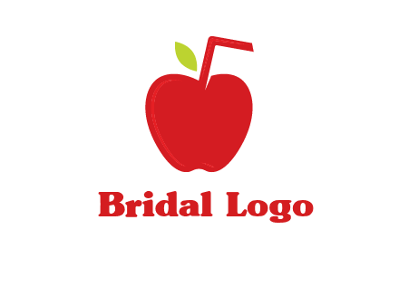 apple with straw beverage logo