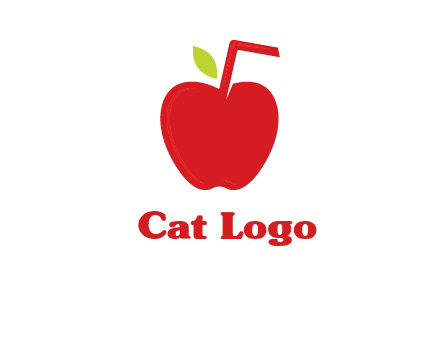 apple with straw beverage logo