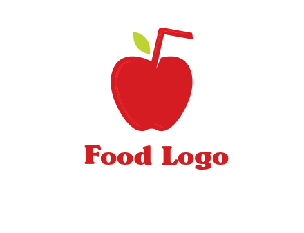 apple with straw beverage logo