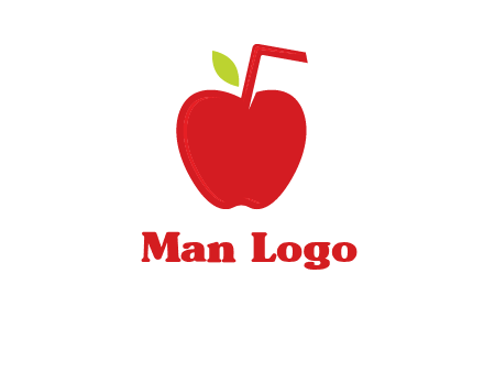 apple with straw beverage logo