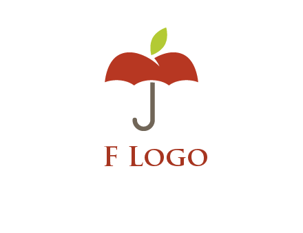 umbrella with an apple top logo