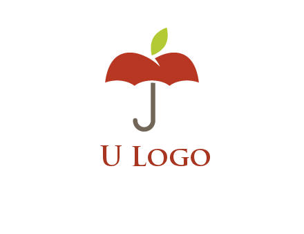 umbrella with an apple top logo