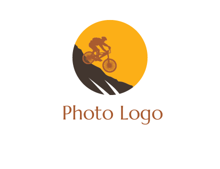 cycling down a mountain logo