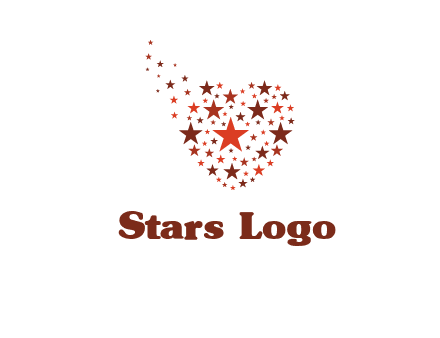 stars in heart shape logo