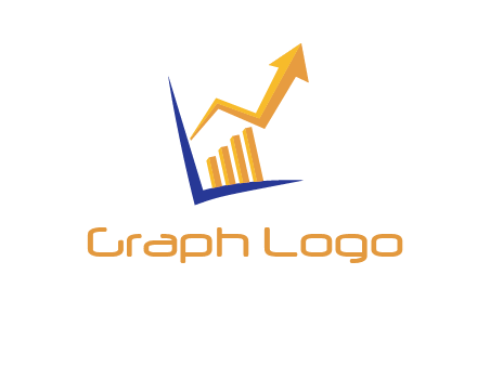 arrow and bar chart finance logo