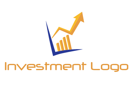 arrow and bar chart finance logo