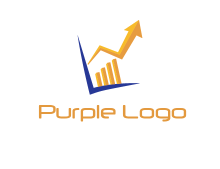 arrow and bar chart finance logo