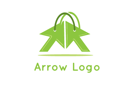 two arrows with bag handle symbol