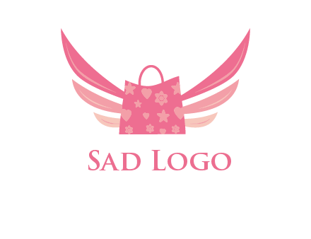 shopping bag with wings logo