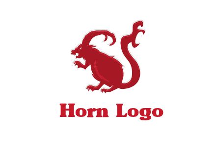 evil monster mouse logo with horns