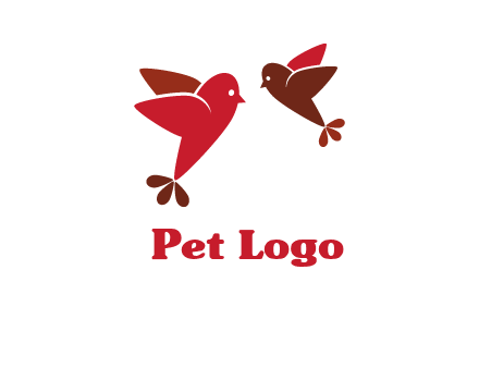 two birds flying logo