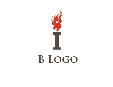 letter I with flames logos