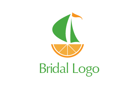 sailing ship with orange travel logo