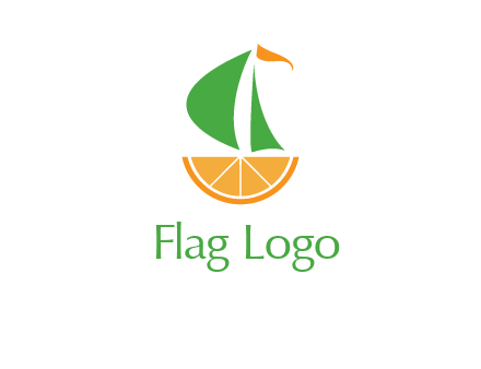 sailing ship with orange travel logo