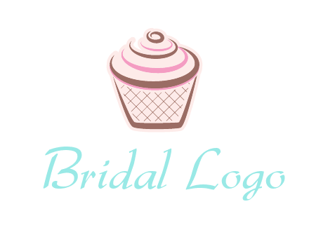 cupcake with swirl cream logo icon