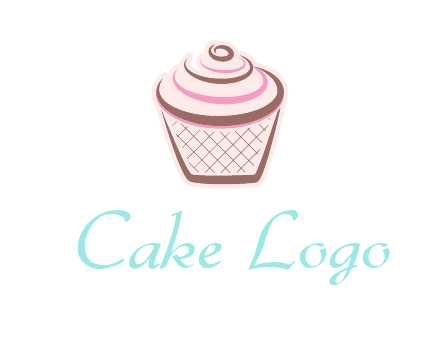 cupcake with swirl cream logo icon