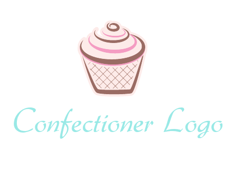 cupcake with swirl cream logo icon