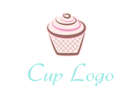 cupcake with swirl cream logo icon