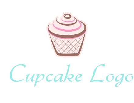 cupcake with swirl cream logo icon