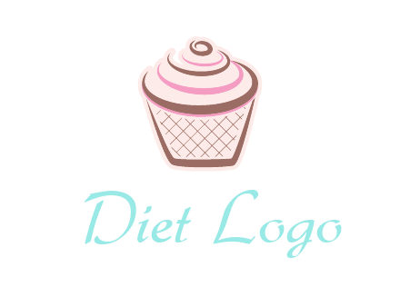 cupcake with swirl cream logo icon