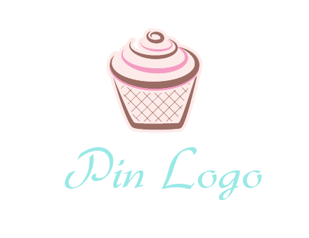 cupcake with swirl cream logo icon