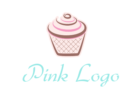 cupcake with swirl cream logo icon