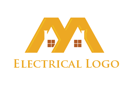 house icon in M letter Logo