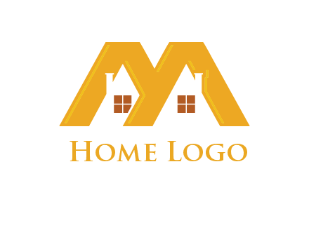 house icon in M letter Logo