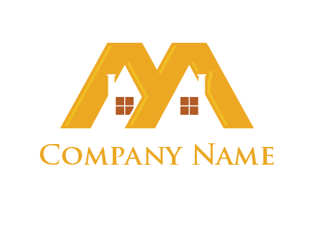 house icon in M letter Logo