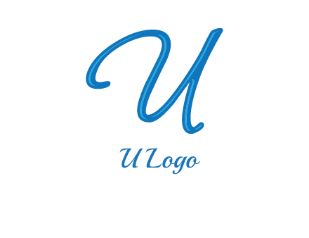 letter U in script font