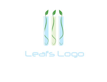 leaves in test tubes research logo