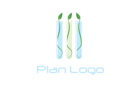 leaves in test tubes research logo