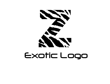 letter Z with zebra pattern