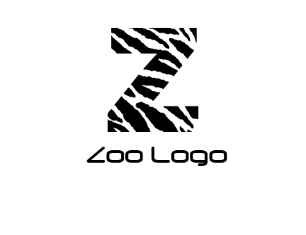 letter Z with zebra pattern