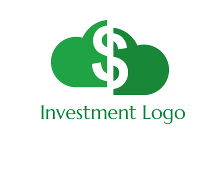 cloud shape with dollar logo