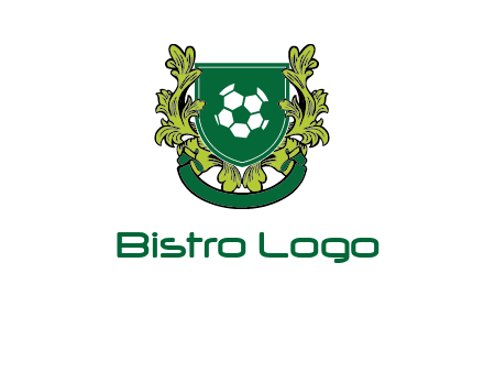 green leaf and football shield logo