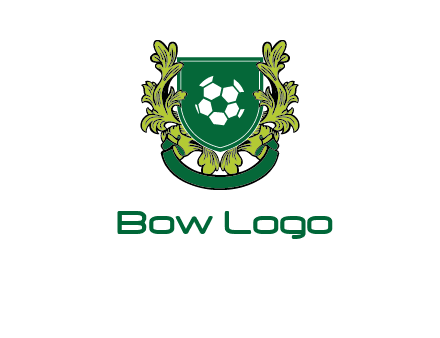 green leaf and football shield logo