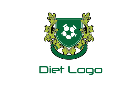 green leaf and football shield logo